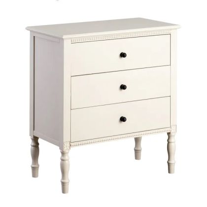Light Gray Nightstand 3 Drawers 61 X 33 X 66 Cm