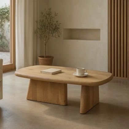 Natural Mango Wood Coffee Table, 120 X 60 X 40 Cm