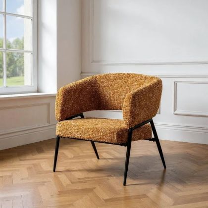 Sillón Tejido Mostaza Metal 71 X 70 X 75 Cm