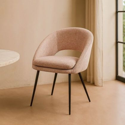Silla Rosa Patas Metal 67,50 X 47 X 79,50 Cm