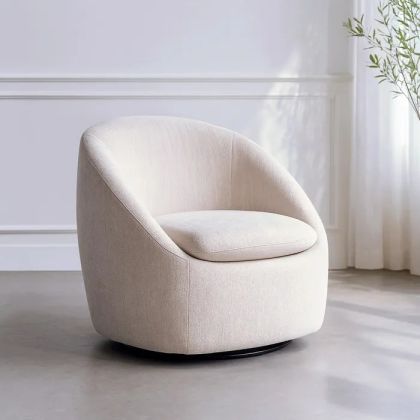 Beige Swivel Armchair 72 X 63 X 73 Cm