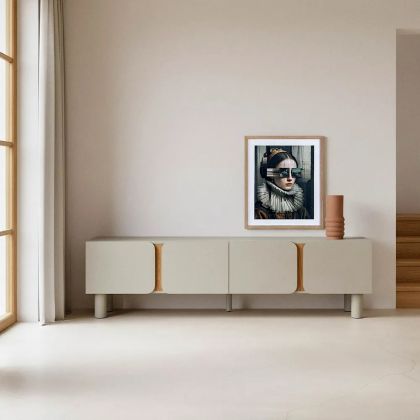 Mueble TV 4 Puertas Color Taupe 180 X 40 X 50 cm