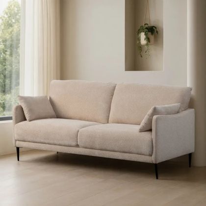 Cream Eucalyptus Wood Sofa 191 X 80 X 88 Cm