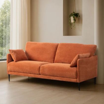 Terracotta Eucalyptus Wood Sofa 191 X 80 X 88 Cm