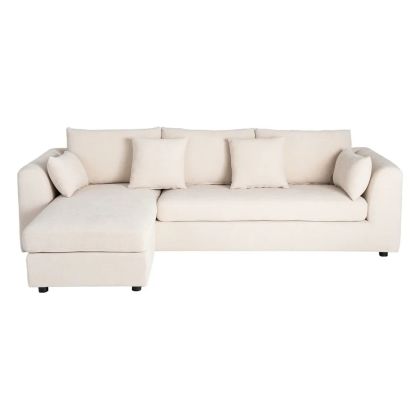 Sofá Chaise Longue Izquierda/Derecha Crema 260 X 164 X 76 Cm