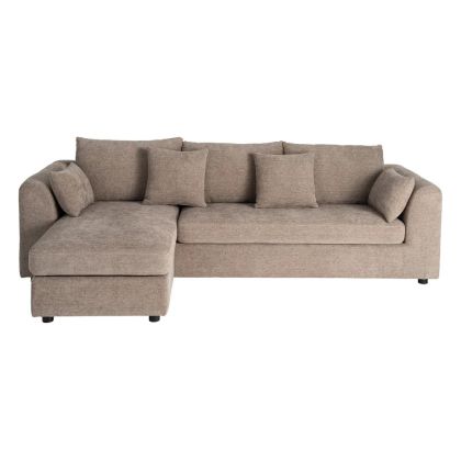 Sofá Chaise Longue Izquierda/Derecha Marrón Claro 260 X 164 X 76 Cm