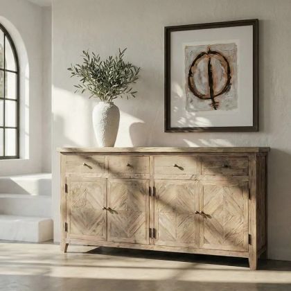 Aparador Madera Pino Restaurada 180 X 42 X 88 Cm