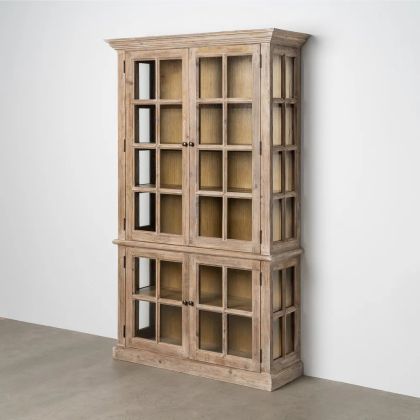 Vitrine Madeira Pinho Branco Decapado, 120 X 40 X 195 Cm
