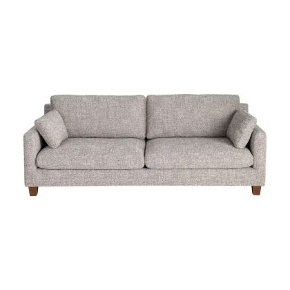 Sofá 3 Plazas Tapizado Gris Oscuro Madera, 221 X 90 X 87 Cm