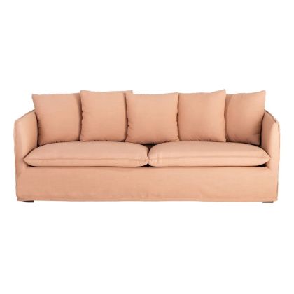 Sofá Tejido Salmón Madera Maciza 215 X 92 X 78 Cm