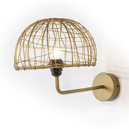 Wall lamp 23x37x25 Wire/Gold Metal