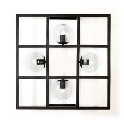 Wall lamp 72x13x72 Black Metal