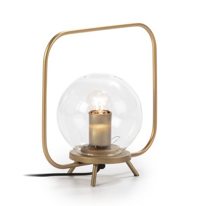 Table Lamp 29x15x28 Glass/Gold Metal