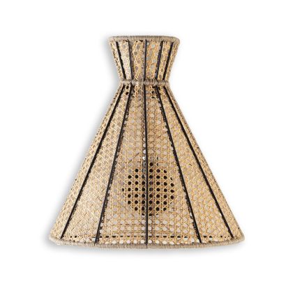 Wall Lamp 42x20x43 Metal/Rattan Black/Natural