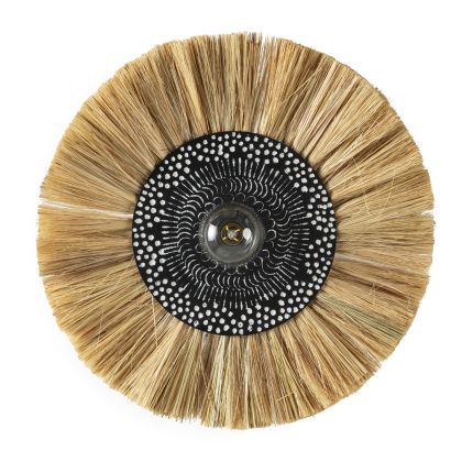 Wall Lamp 57x57x12 Metal/Seagrass -- White/Black/Natural