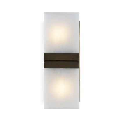 Aplique 15x19x41 Alabastro/Metal -- Blanco/Laton Envejecido