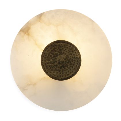 Aplique 25x13x25 Alabastro/Metal -- Blanco/Laton Envejecido