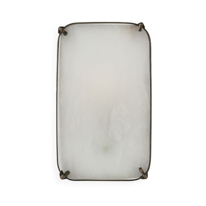 Wall lamp 15x12x25 Alabaster/Metal -- White/Antique Brass