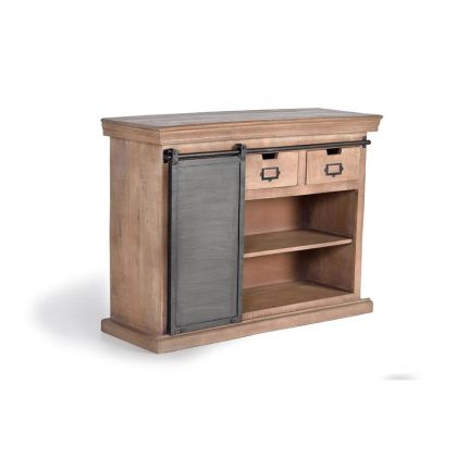 Aparador Madera Natural 1 Puerta Metal, 115 Cm