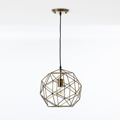 Ceiling Lamp with Shade 32x30 Golden Metal with Bulb