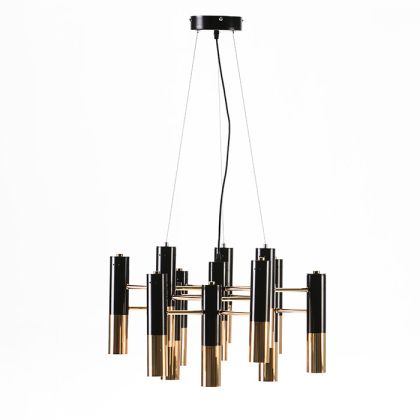 Ceiling Lamp 59x52x39 Gold/Black Metal with bulbs