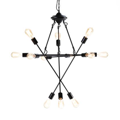Ceiling Lamp 73x73x92 Black Metal