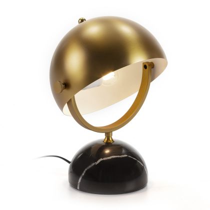 Table Lamp 28x28x38 Black Marble/Gold Metal