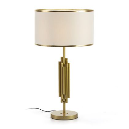 Table Lamp with lampshade 38x38x70 Gold Metal