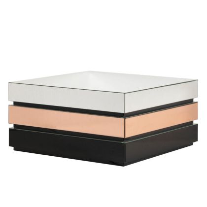 Mesa centro aurham espejo blanco negro cobre