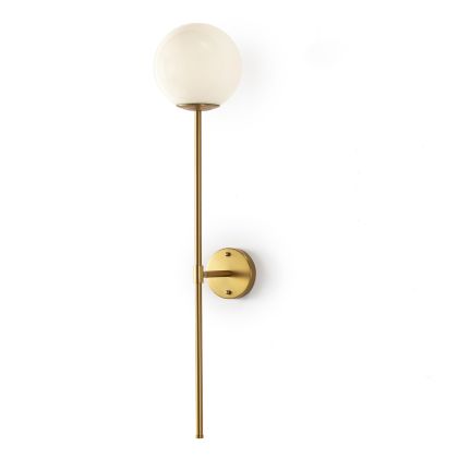 Wall Lamp 20x25x96 White Glass/Golden Metal