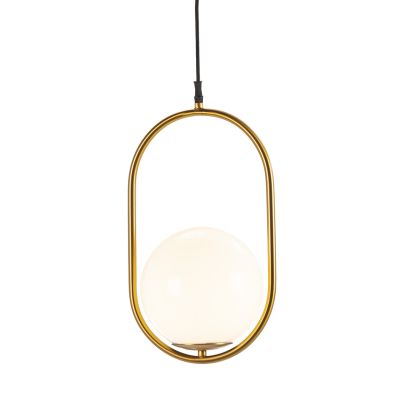 Ceiling Lamp 24x20x42 White Glass/Gold Metal