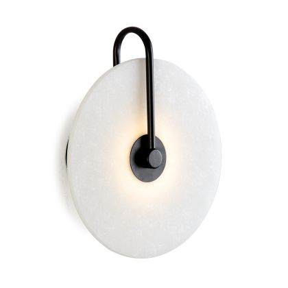 Wall Lamp 25x10x29 White Marble/Black Metal