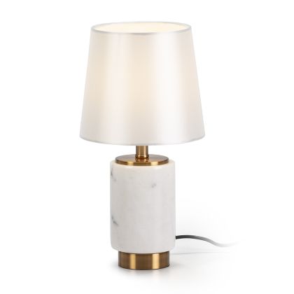Table Lamp without shade 10x10x26 White Marble/Golden Metal