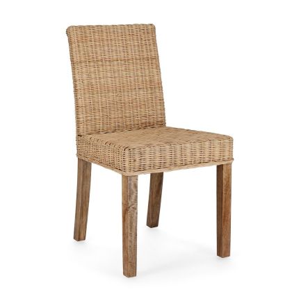 Silla Madera Mango Ratán Natural, 47 Cm