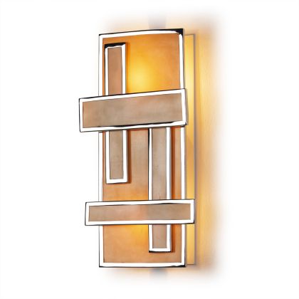 Wall Lamp 27x11x52 Acrylic Amber/Silver Metal