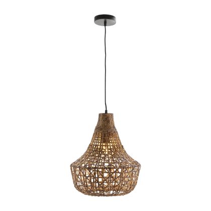 Ceiling Lamp 42x42x47 Natural Rattan/Black Metal