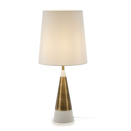 Table Lamp without shade 13x13x45 Gold/White Metal