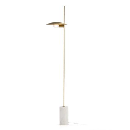 Floor Lamp 30x12x167 White Marble/Golden Metal