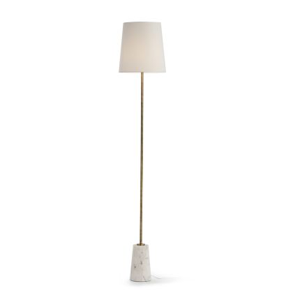 Floor lamp without shade 14x14x140 White Marble/Gold Metal