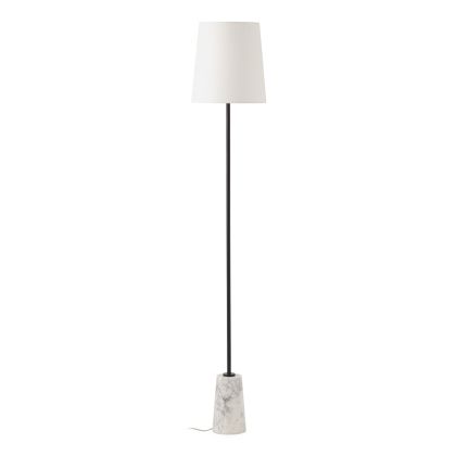 Floor lamp without shade 14x14x140 Marble/Metal -- White/Black