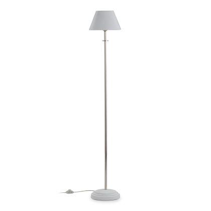 Floor Lamp with shade 25x20x153 White Metal/Nickel