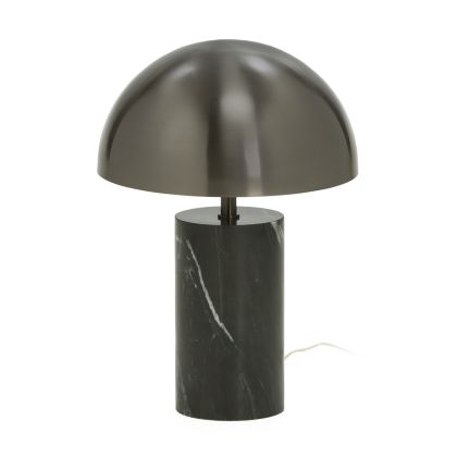 Table Lamp 25x10x40 Marble/Brass -- Black/Lead