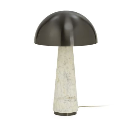 Table Lamp 30x12x50 Brass/Marble -- Lead/White
