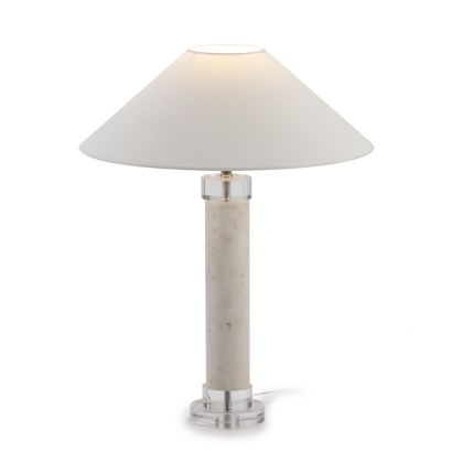 Table Lamp without shade 13x13x52 Methacrylate/White Marble/Silver Metal