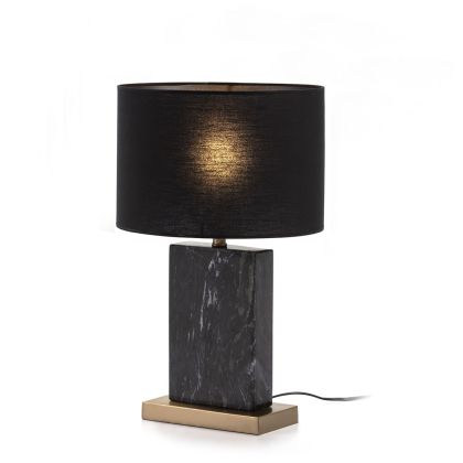 Table Lamp without shade 20x10x34 Black Marble/Gold Metal