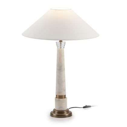 Table Lamp without shade 15x15x57 Methacrylate/White Marble/Golden Metal