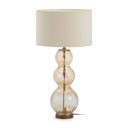 Table Lamp without shade 20x20x60 Amber Glass/Gold Metal