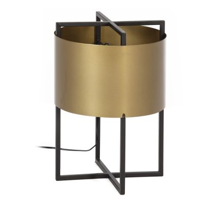 Table Lamp with shade 31x31x46 Gold/Black Metal
