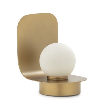 Table Lamp 15x13x19 Metal/Glass -- Gold/Frost White