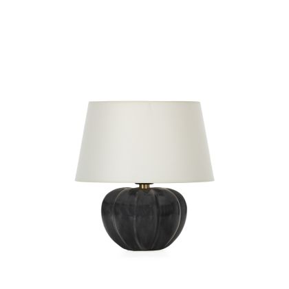 Lámpara de Sobremesa Minimalista de Piedra en Gris Oscuro.